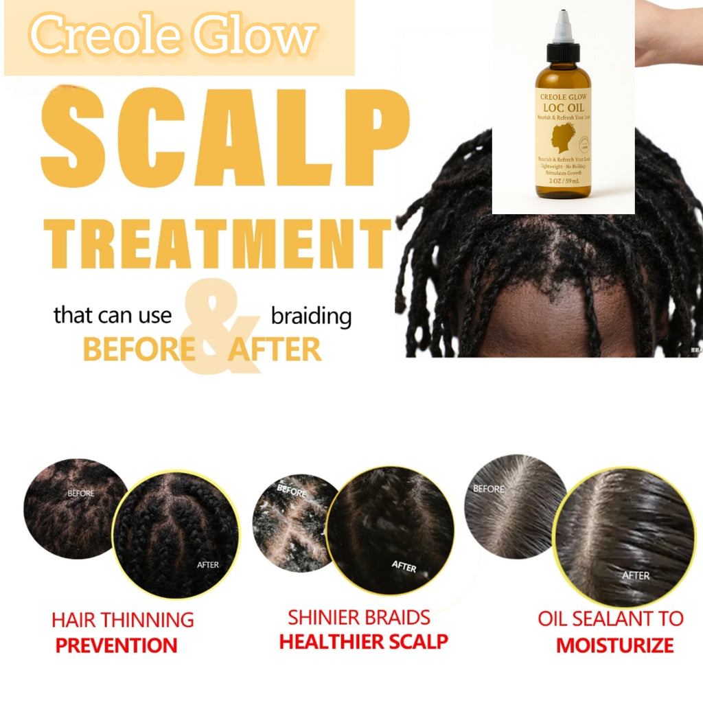 Creole Glow Loc Oil | Hydrating & Scalp Nourishment – 4 oz
