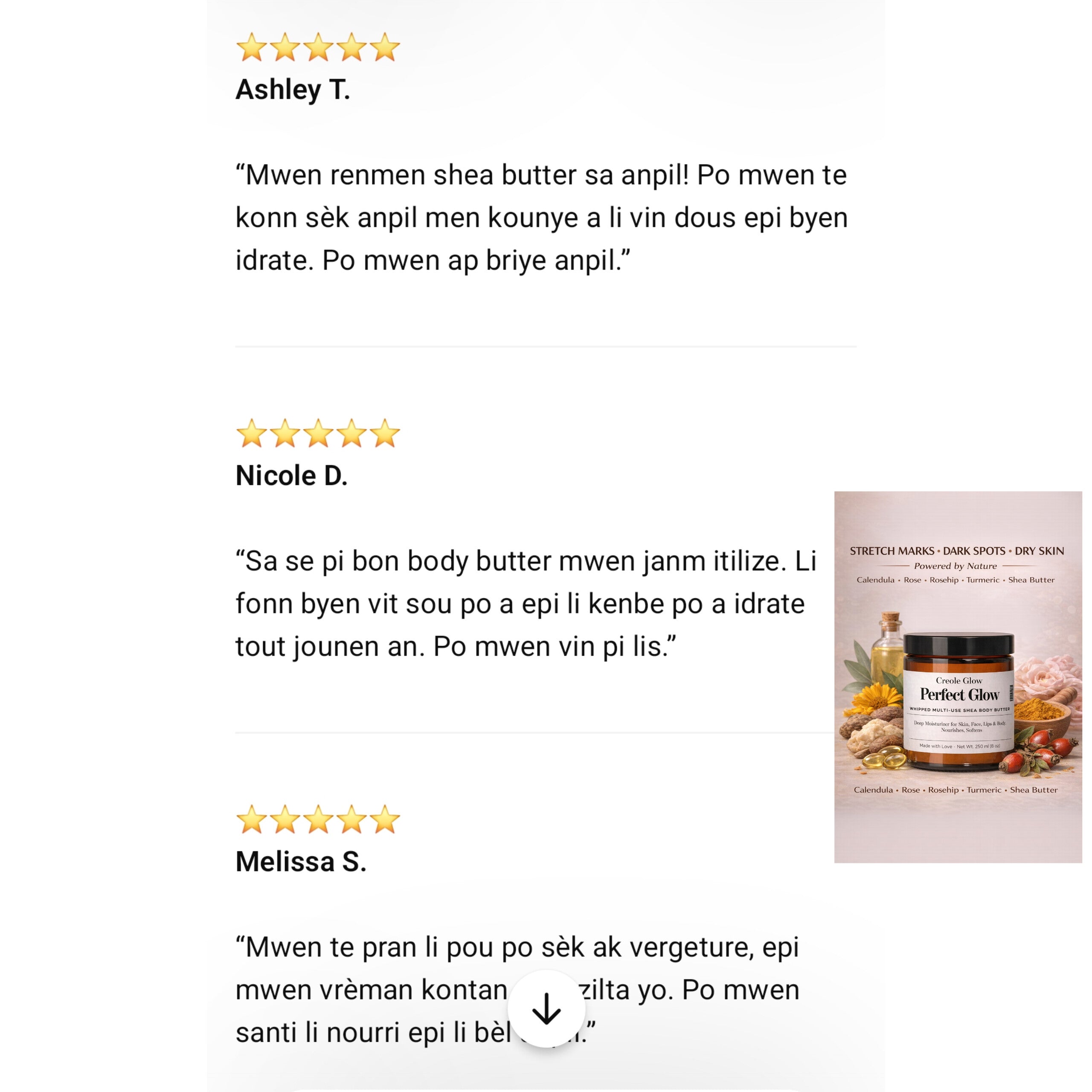 Creole Glow Perfect Glow Whipped Shea Body Butter - Deep Moisturizing Multi-Use Skin Care (Face, Lips & Body)