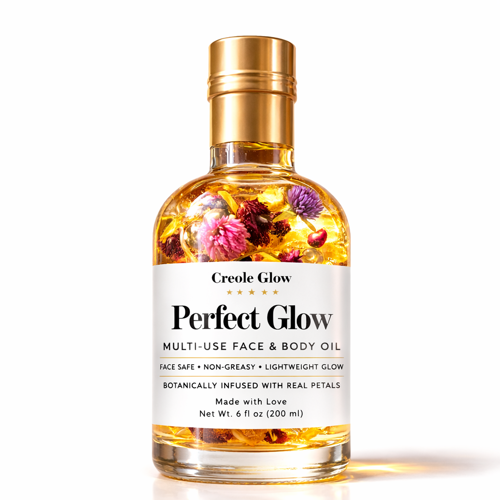 Perfect Glow Botanical Face & Body Oil Hydrating Glow Oil for Radiant Skin I Lightweight Natural Moisturizing Oil for DarkSpots| Creole Glow