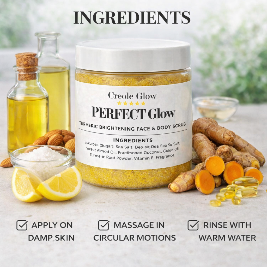 Creole Glow Turmeric Scrub – Brightening & Gentle Cleanser