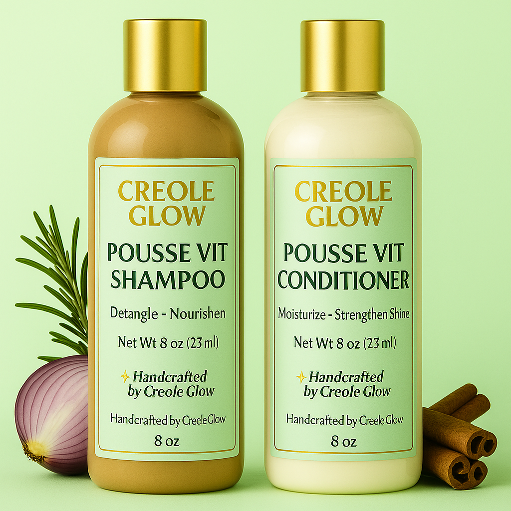 Creole Glow Shampoo & Herbal Conditioner Set – Nourish & Strengthen (8 oz each)