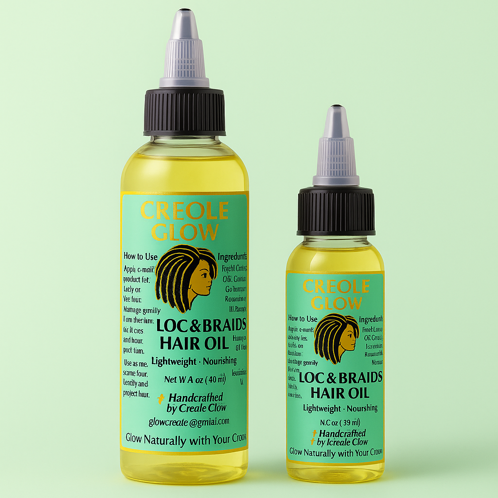 Creole Glow Loc Oil | Hydrating & Scalp Nourishment – 2 & 4 oz