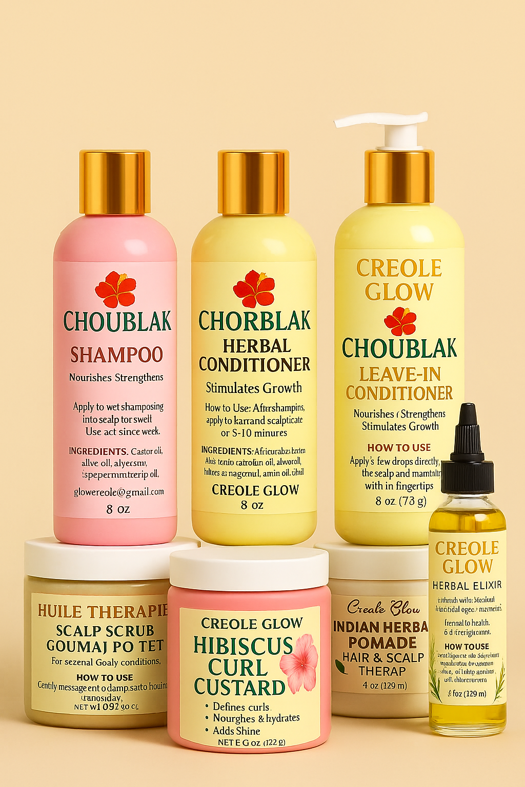Creole Glow Herbal Hair Care Routine – Nourish, Strengthen & Stimulate Growth