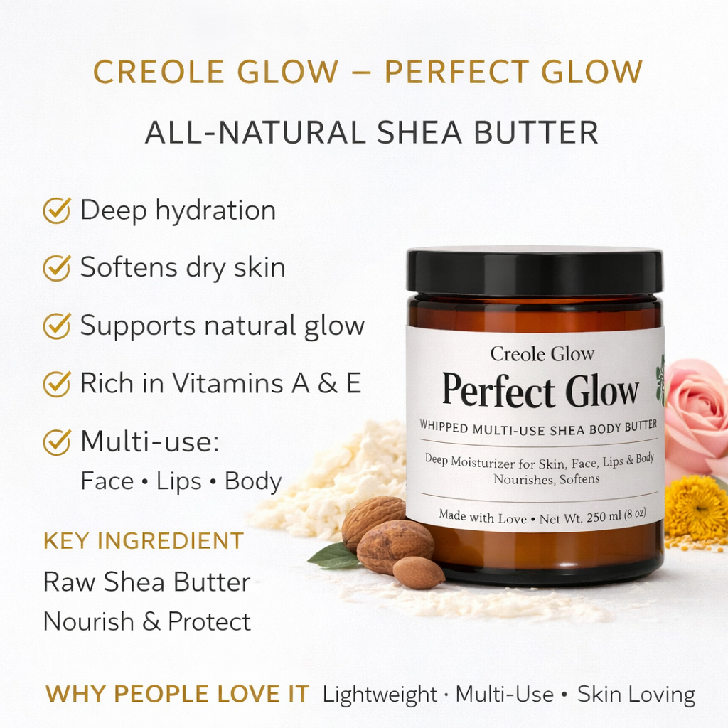 Creole Glow Perfect Glow Bundle - Turmeric Soap, Shea Butter & Glow Oil Skincare Set