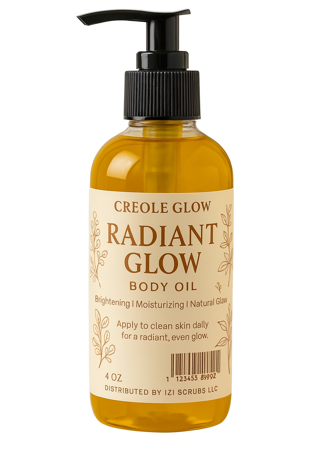Creole Glow Turmeric Body Oil | Brightening & Nourishing – 4 oz